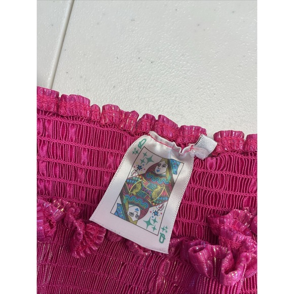 Queen Of Sparkles Metallic hot pink full volume Swing skort Shorts SM - Picture 4 of 11